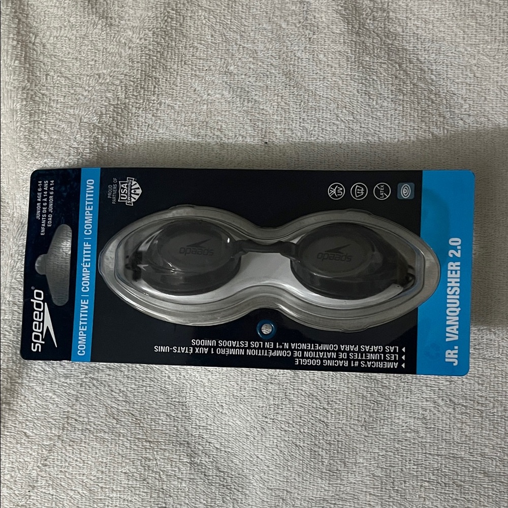Speedo Jr. Vanquisher 2.0 Goggles - Black - Brand New